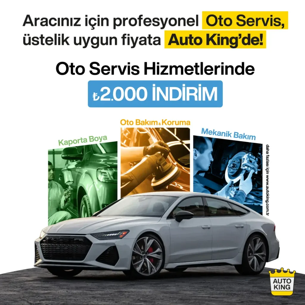 Auto King Oto Ekspertiz’den hizmet alanlara Auto King Oto Servis’te 2.000 TL indirim